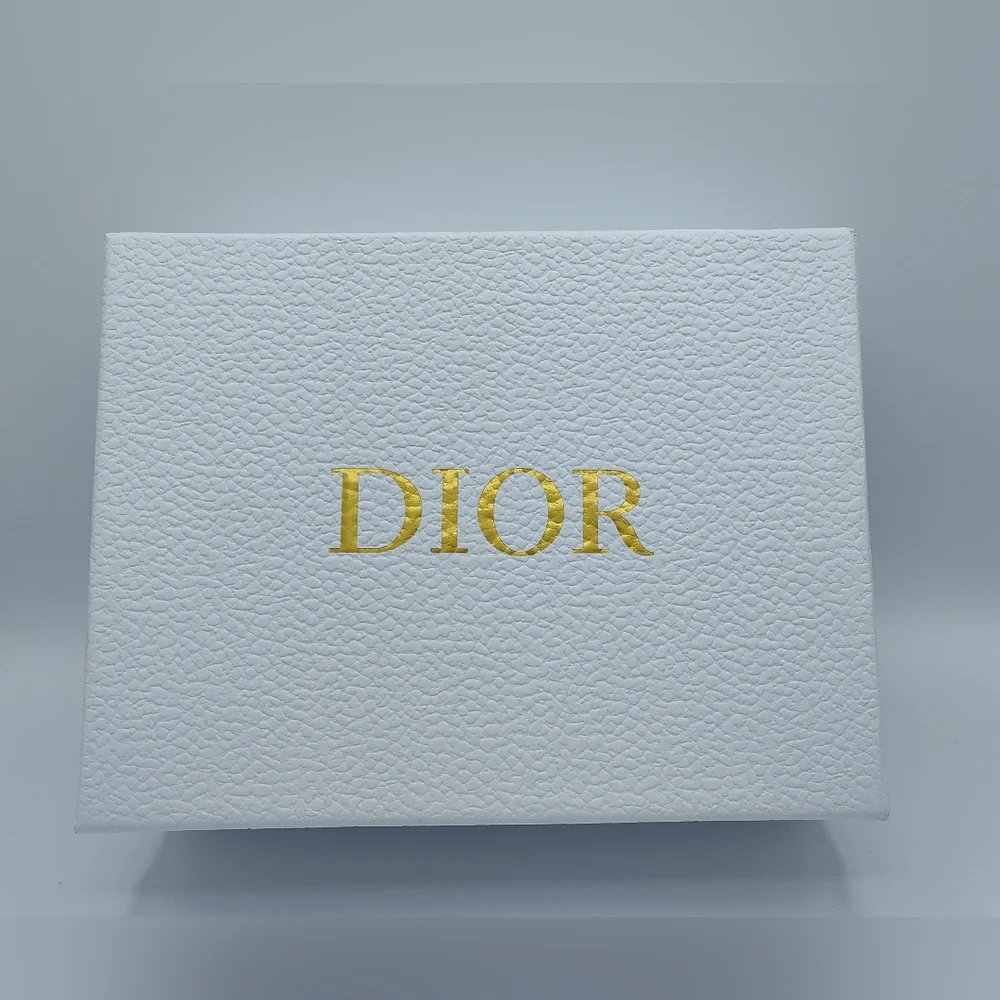 NWT NIB Christian Dior Paris Toile Canvas Cosmetic Pouch Black White Gold Zipper - Picture 6 of 6